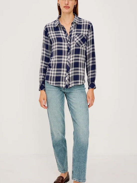 Rails Tops - Rails Hunter Plaid Button Down Shirt Indigo Navy Rayon NWT Medium